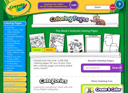 Crayola Coloring Sheets on Crayola