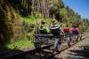 Railbikes entering the Tangarakau Gorge